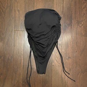 Elegant Black Ruched One-Piece Swimsuit